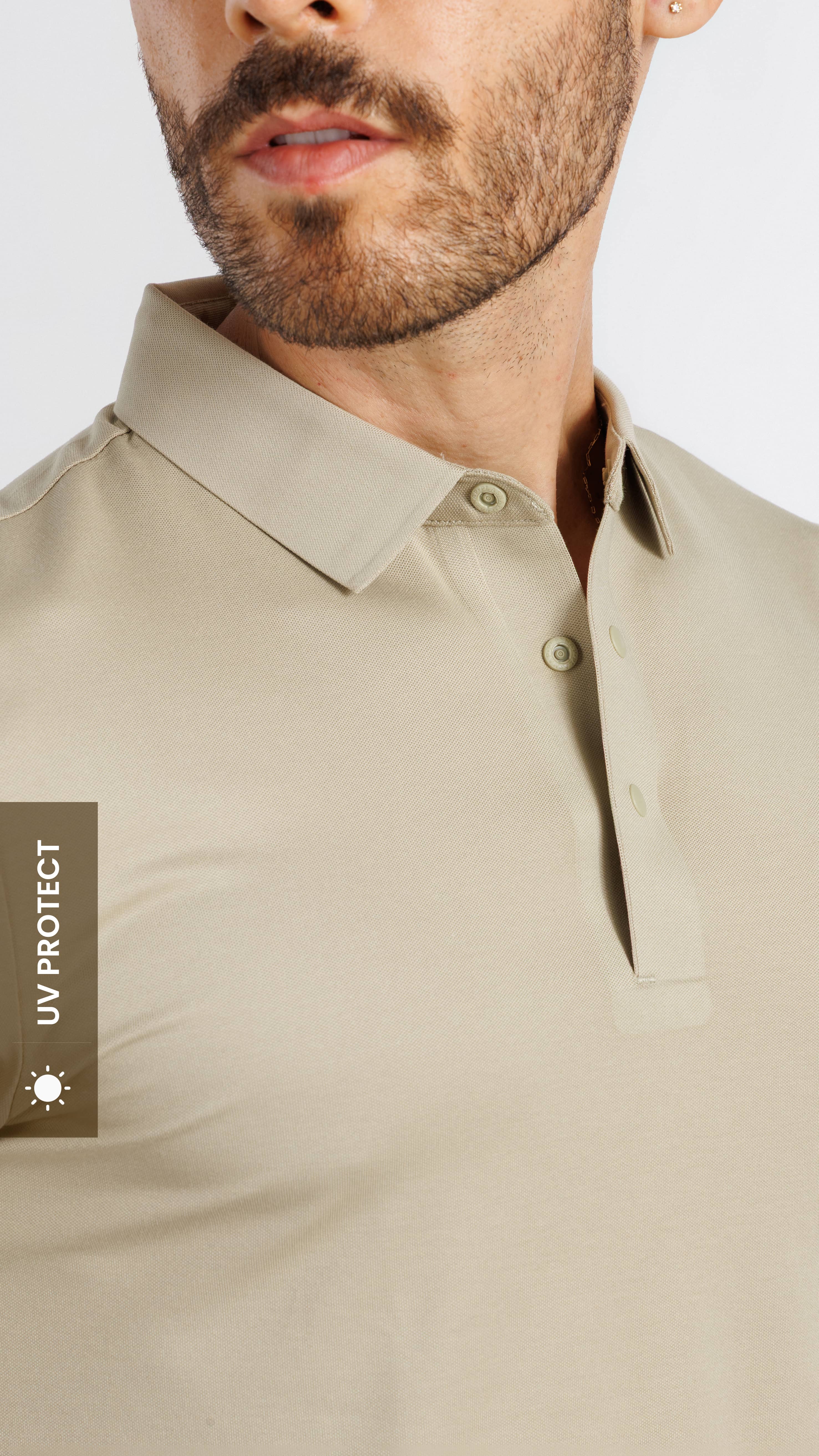 UV Protect & Antibacterial Polo T-Shirt Warm Olive