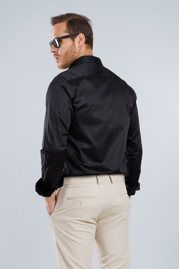 Aura Sateen Shirt - Black