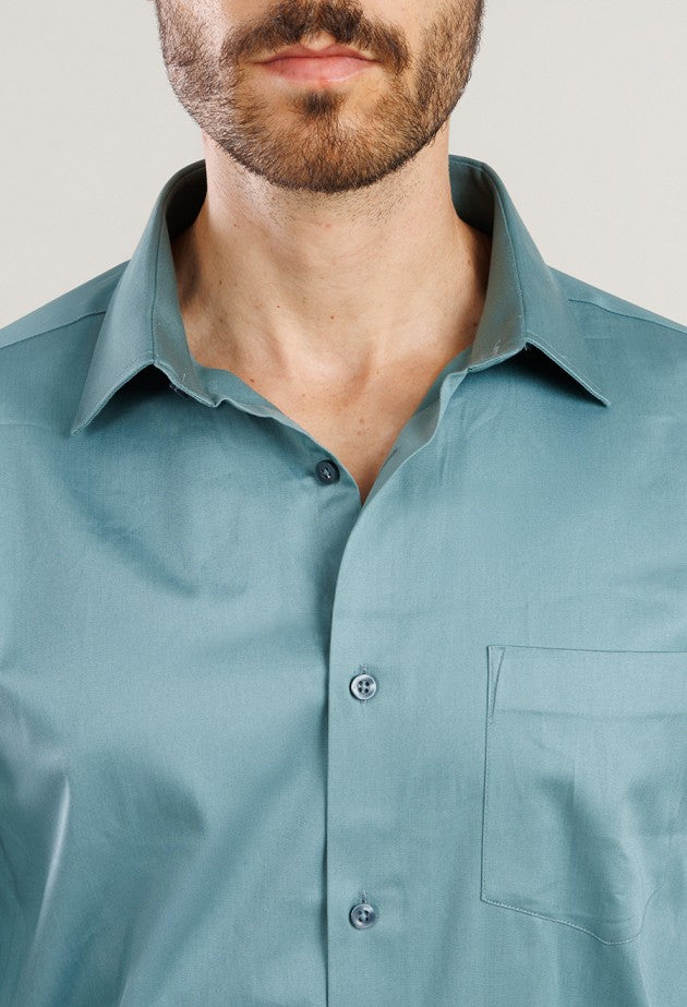 Aura Sateen Shirt - Crystal Teal