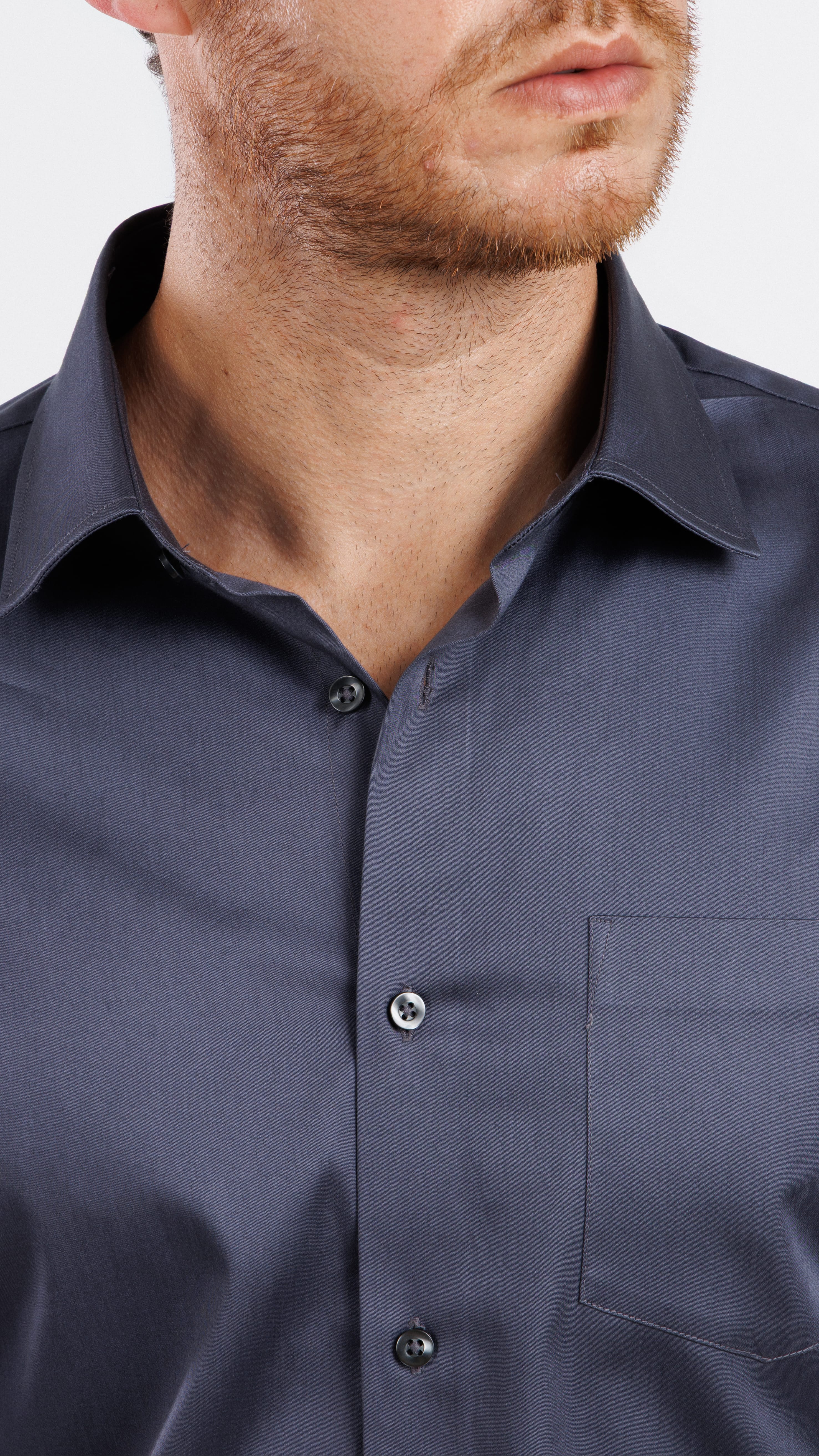 Aura Sateen Shirt Dark Grey