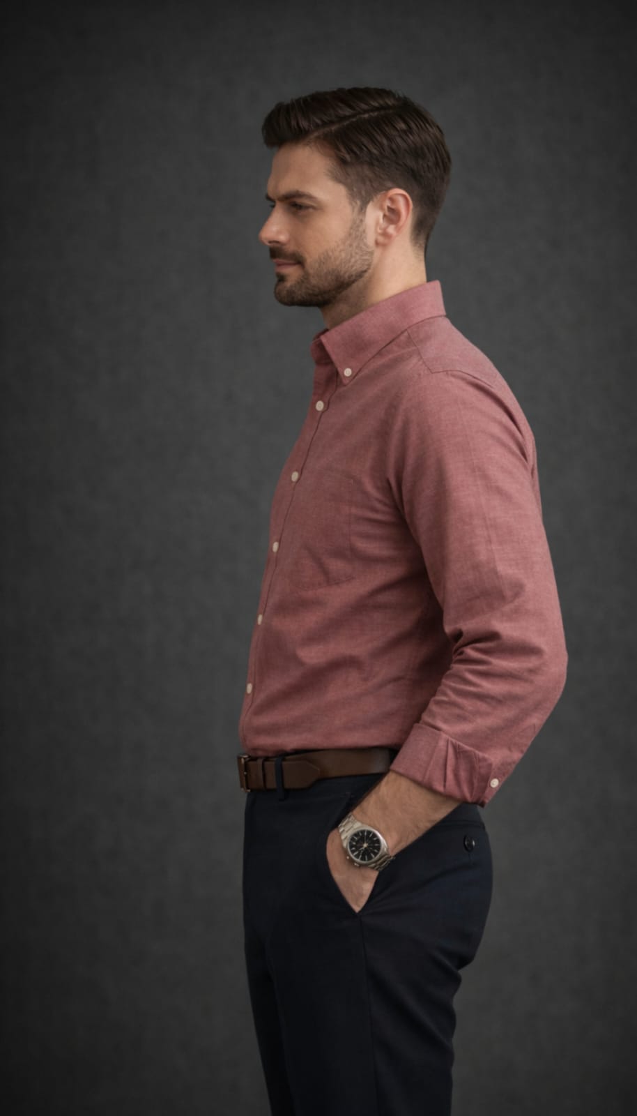 Button Down Oxford Shirt - Dark Peach