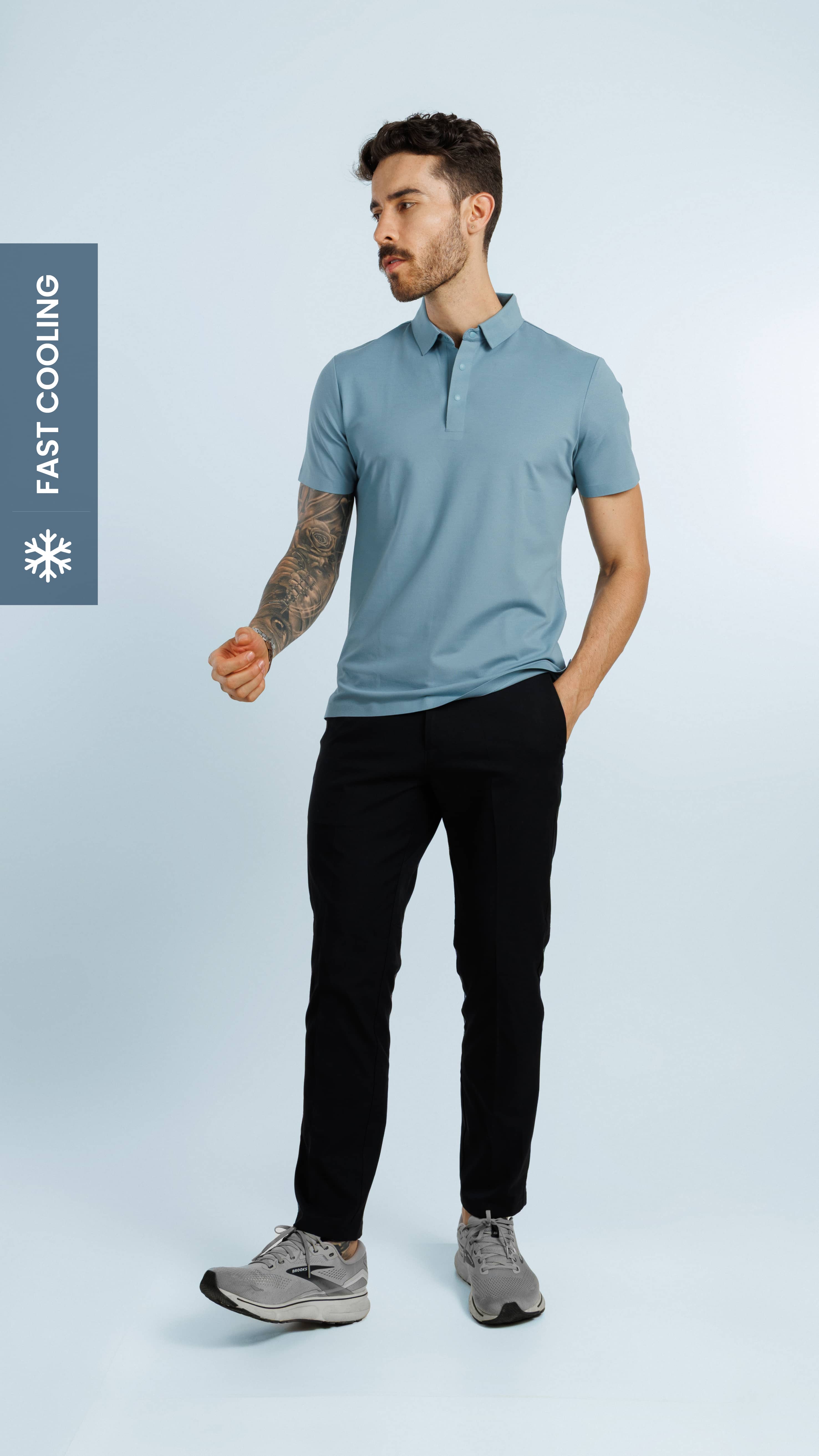 UV Protect & Antibacterial Polo T-Shirt Teal Blue