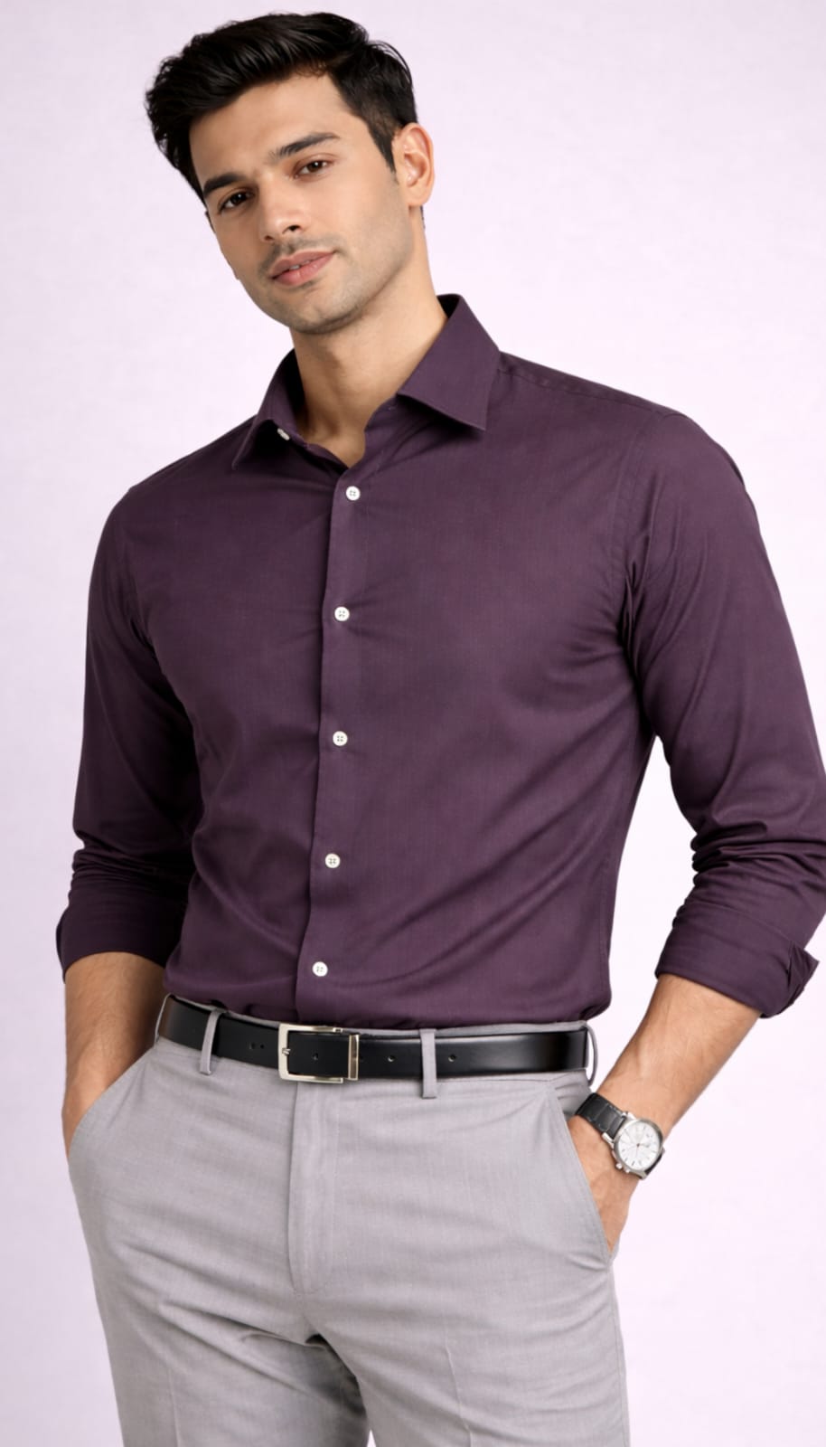 Bamboo Poplin Shirt - Wine