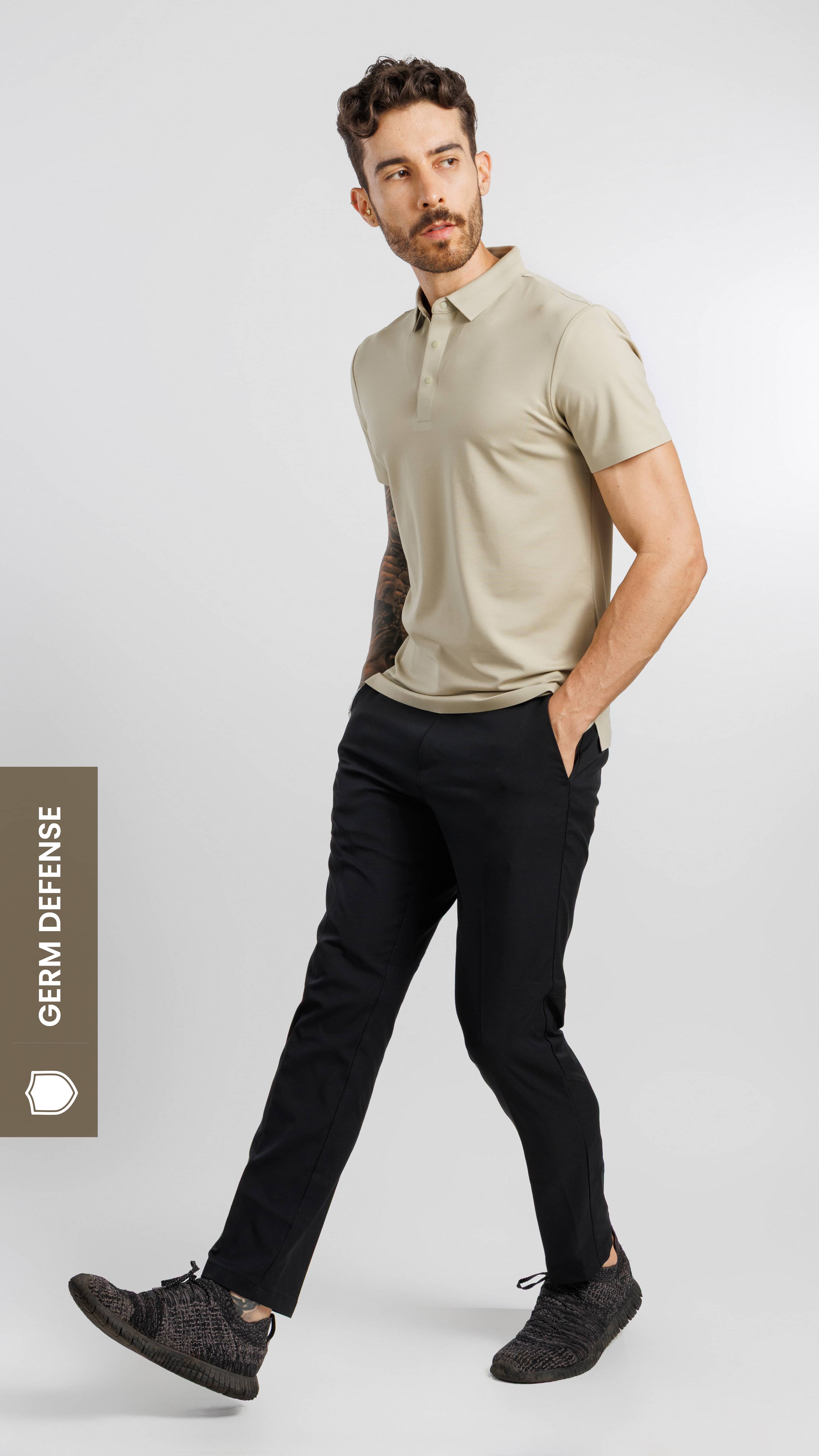 UV Protect & Antibacterial Polo T-Shirt Warm Olive