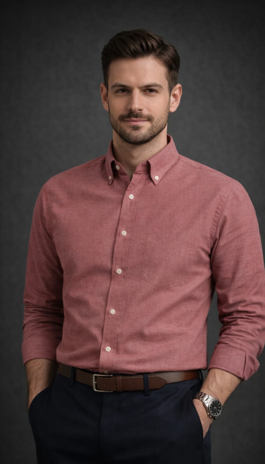Button Down Oxford Shirt - Dark Peach
