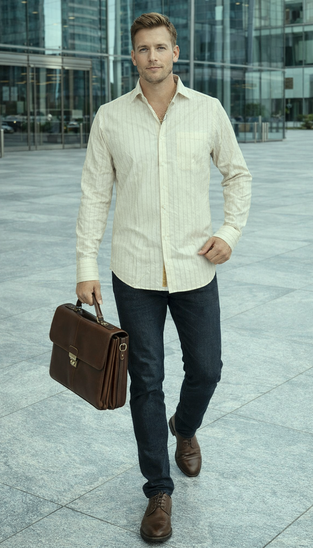 Giza Verve Zigzag Line Shirt – Beige