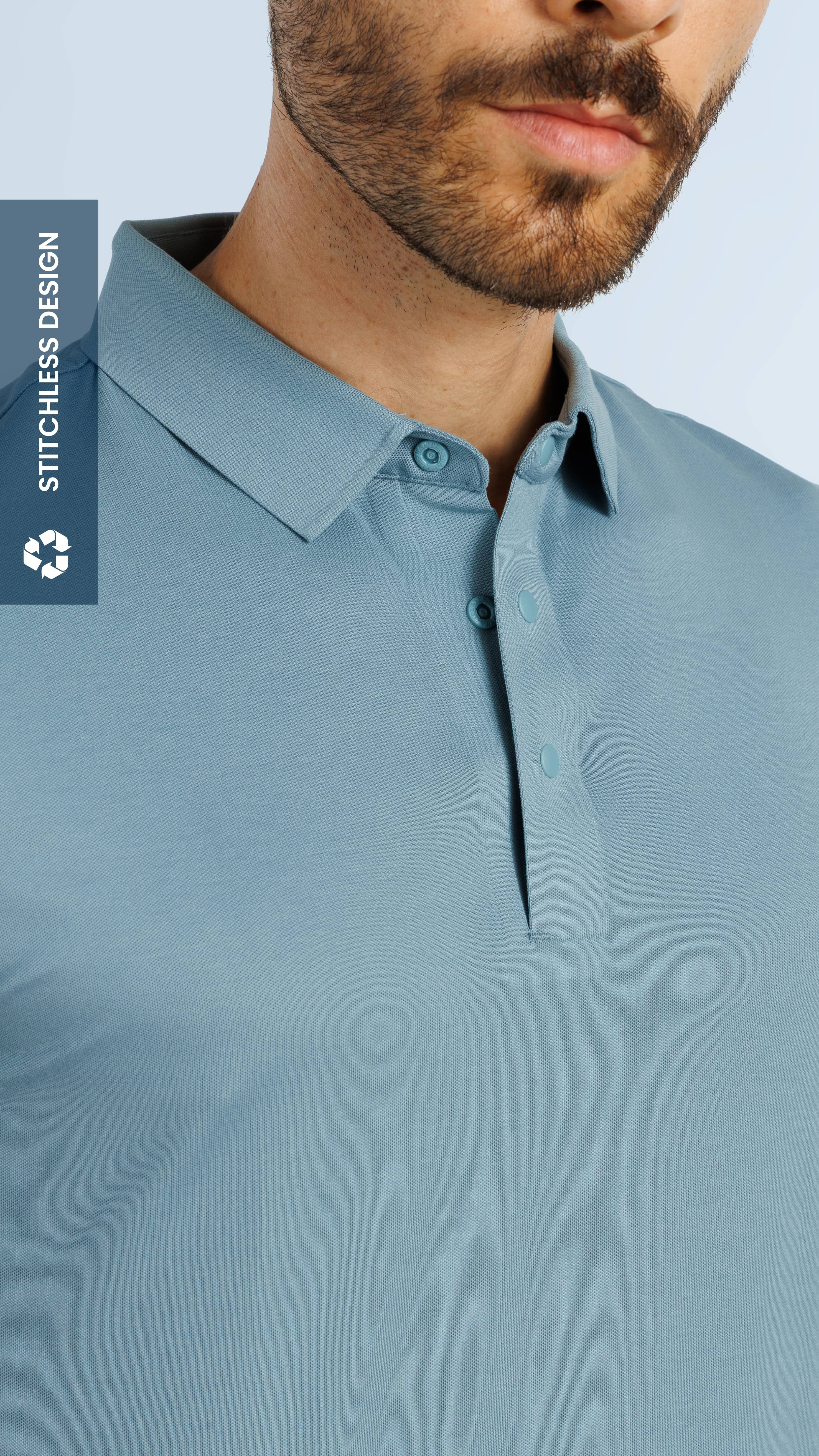 UV Protect & Antibacterial Polo T-Shirt Teal Blue