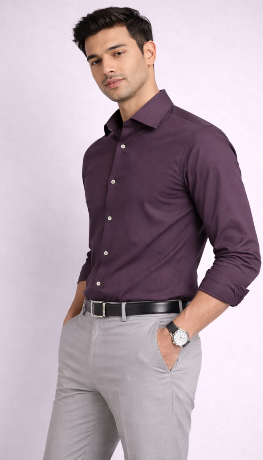 Bamboo Poplin Shirt - Wine