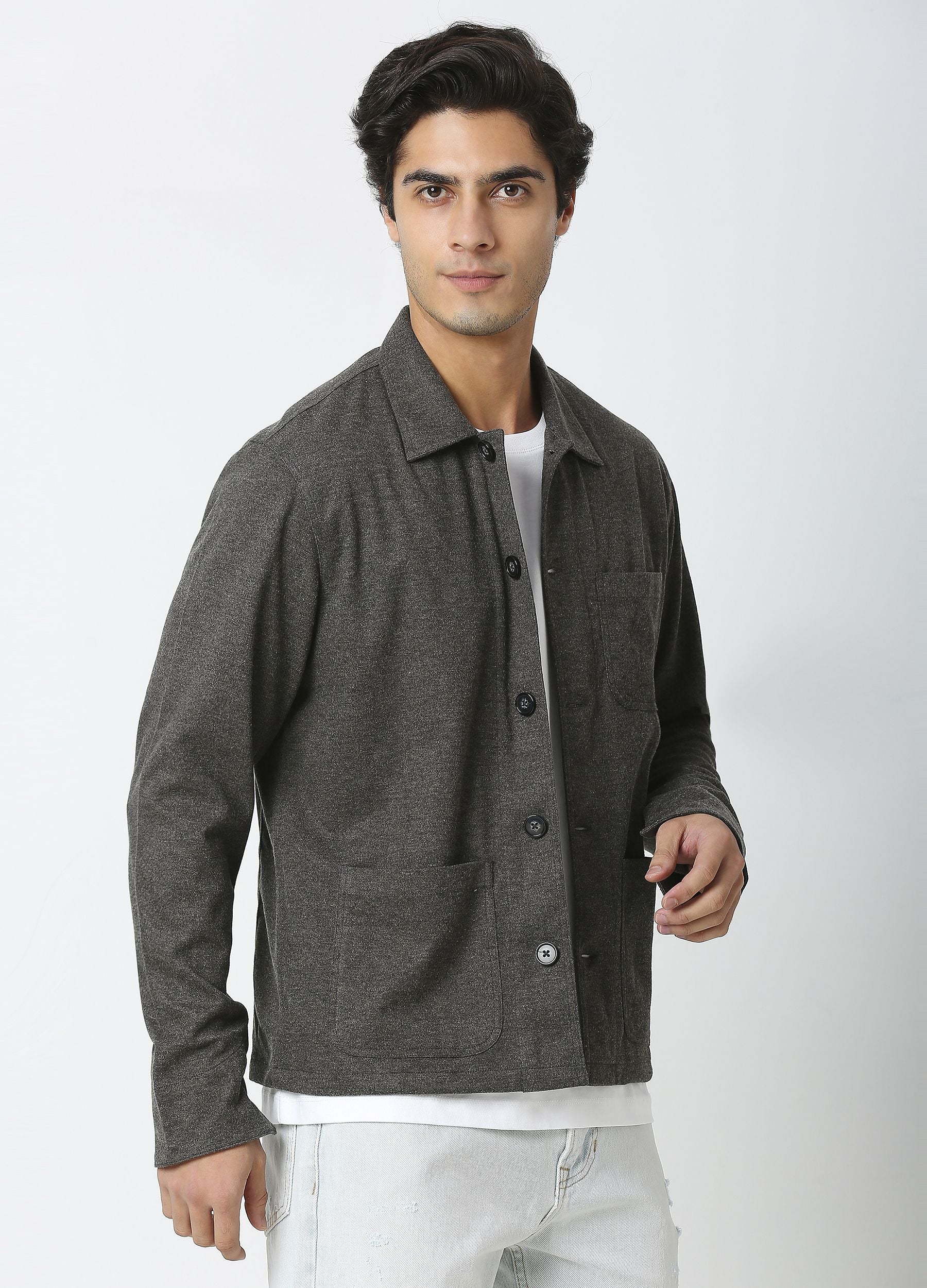 Anchor grey shacket