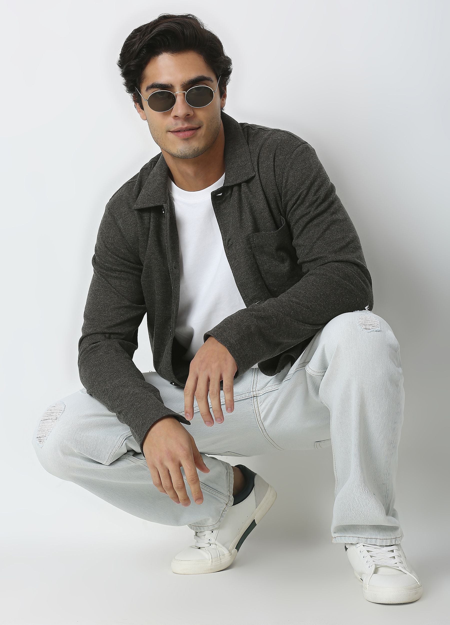 Anchor grey shacket