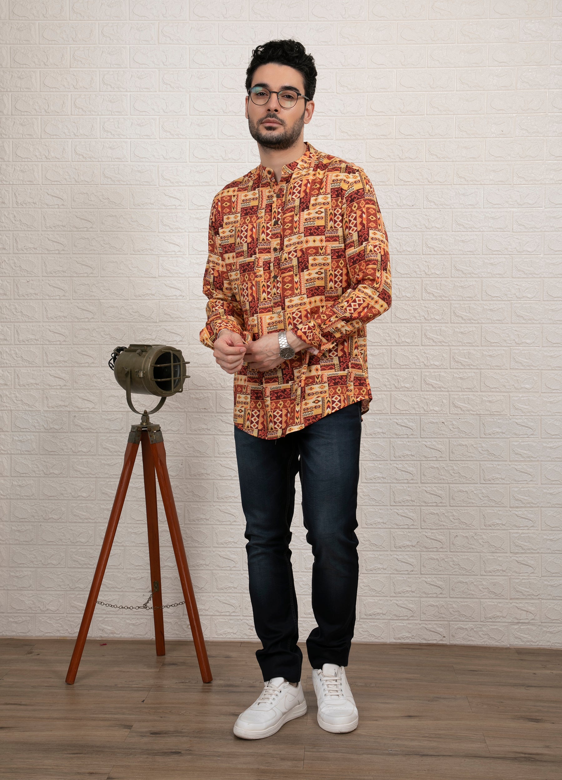 Khoye Heere: Gentle Rayon Short Kurta - Rust