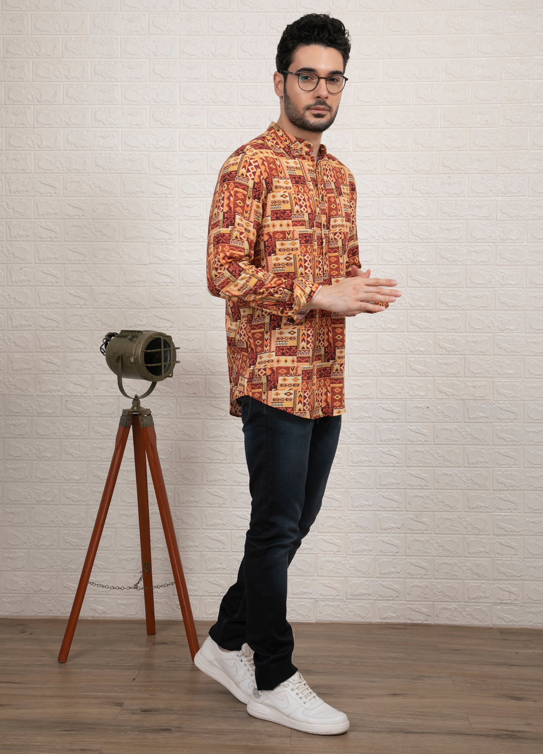 Khoye Heere: Gentle Rayon Short Kurta - Rust