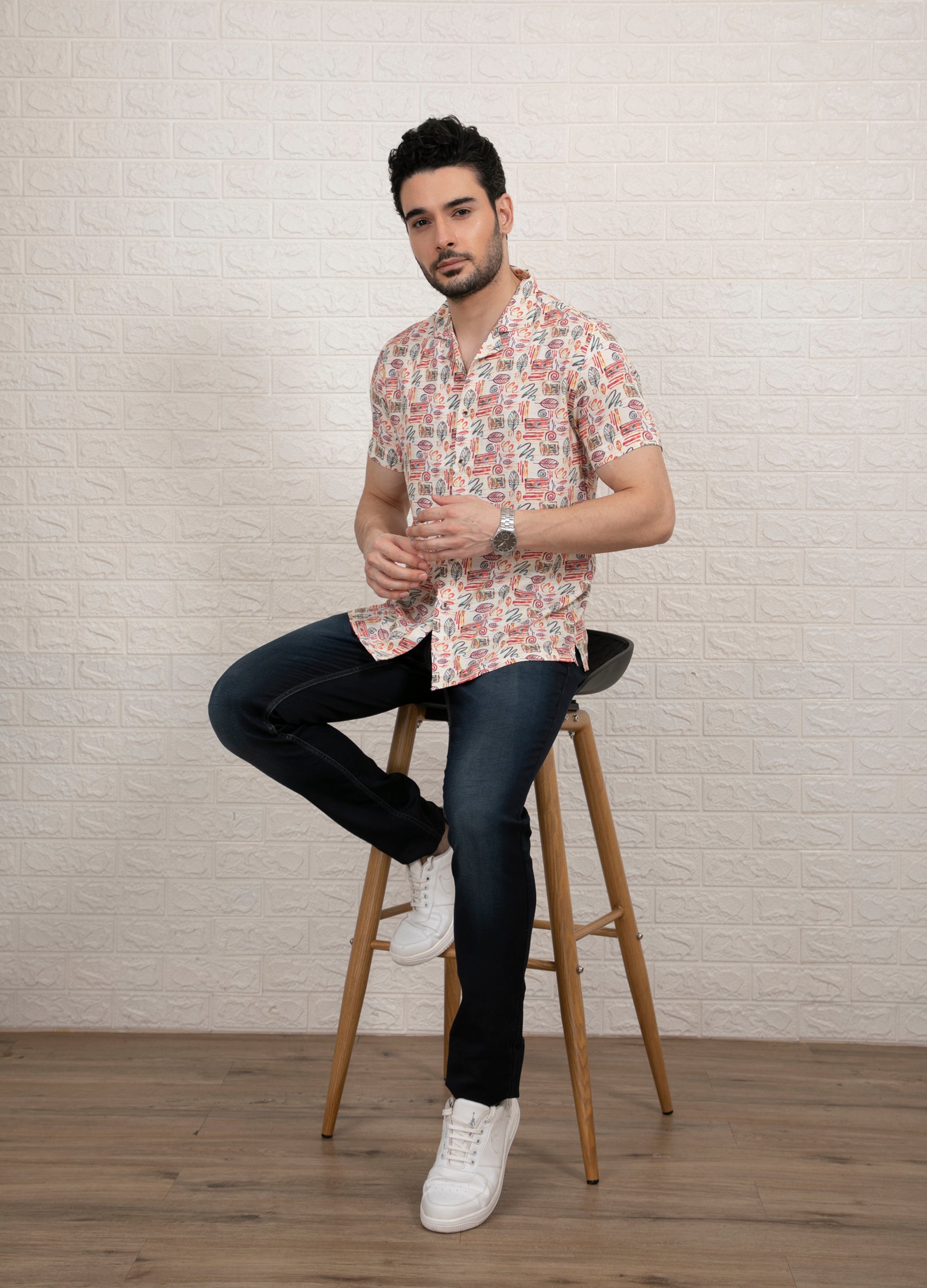 Psychedelic Pop: Camp Collar Gentle Rayon Shirt - Lemon Yellow