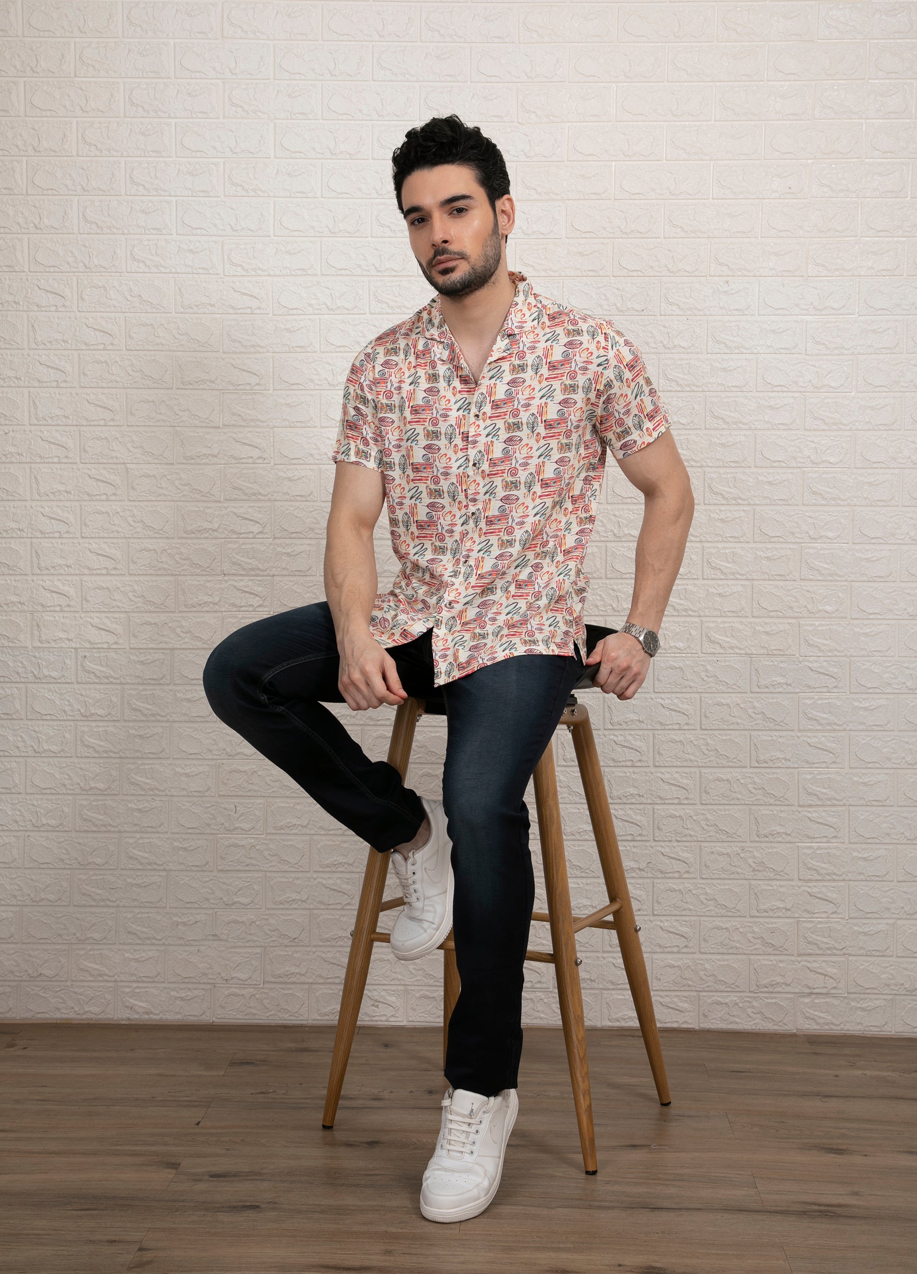 Psychedelic Pop: Camp Collar Gentle Rayon Shirt - Lemon Yellow