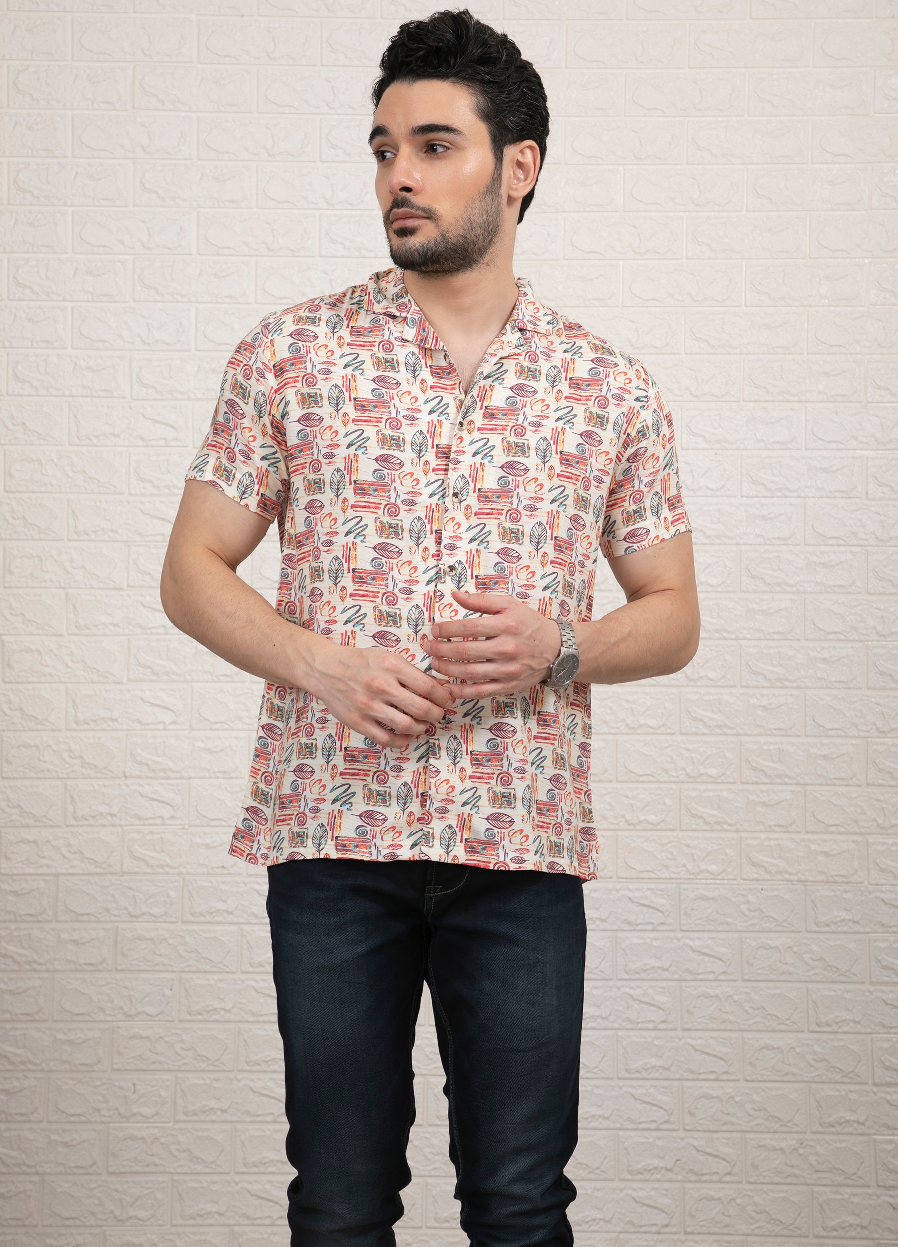 Psychedelic Pop: Camp Collar Gentle Rayon Shirt - Lemon Yellow