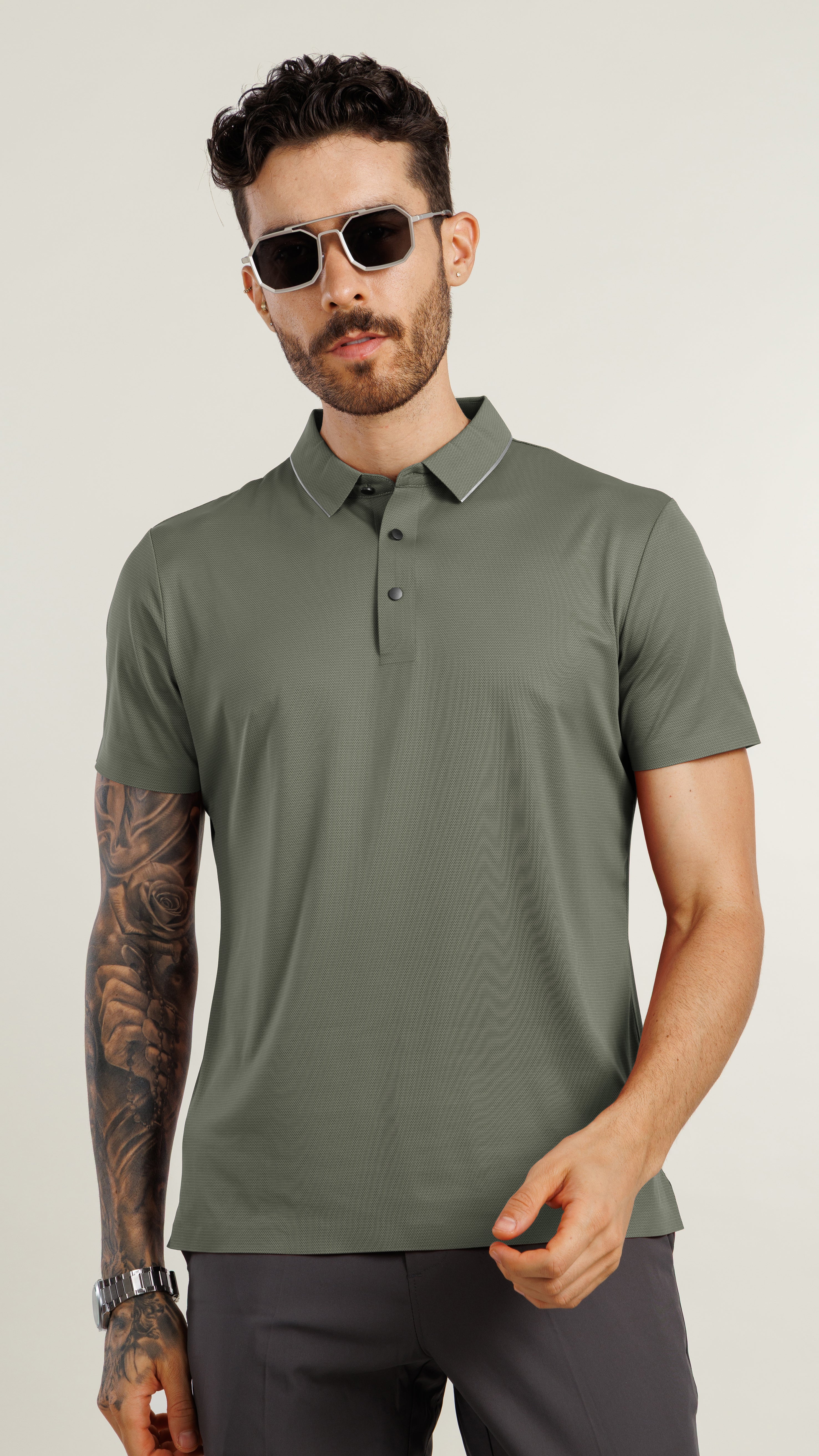 On the Go Cooling Polo T-Shirt Green