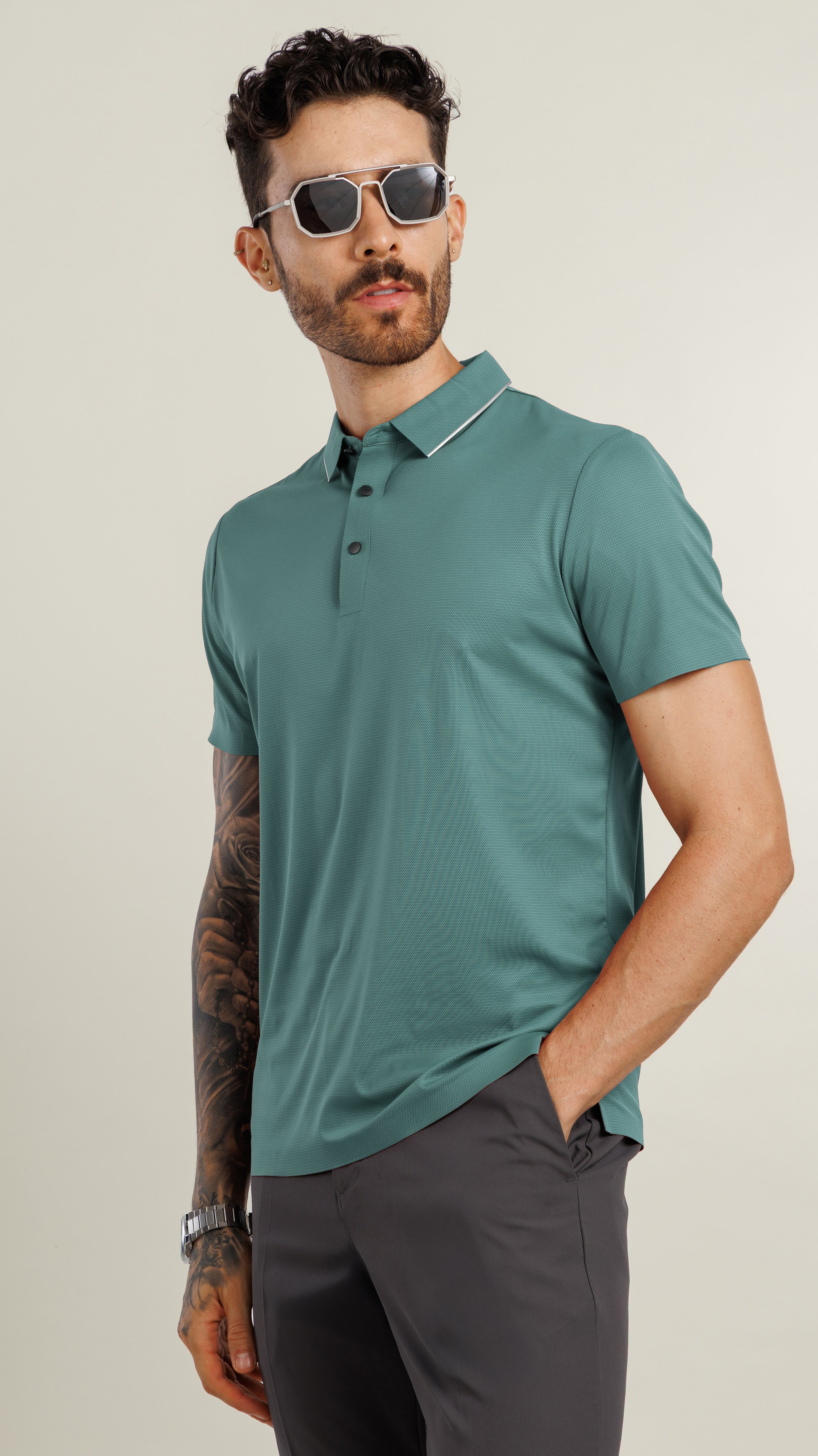On the Go Cooling Polo T-Shirt Light Green