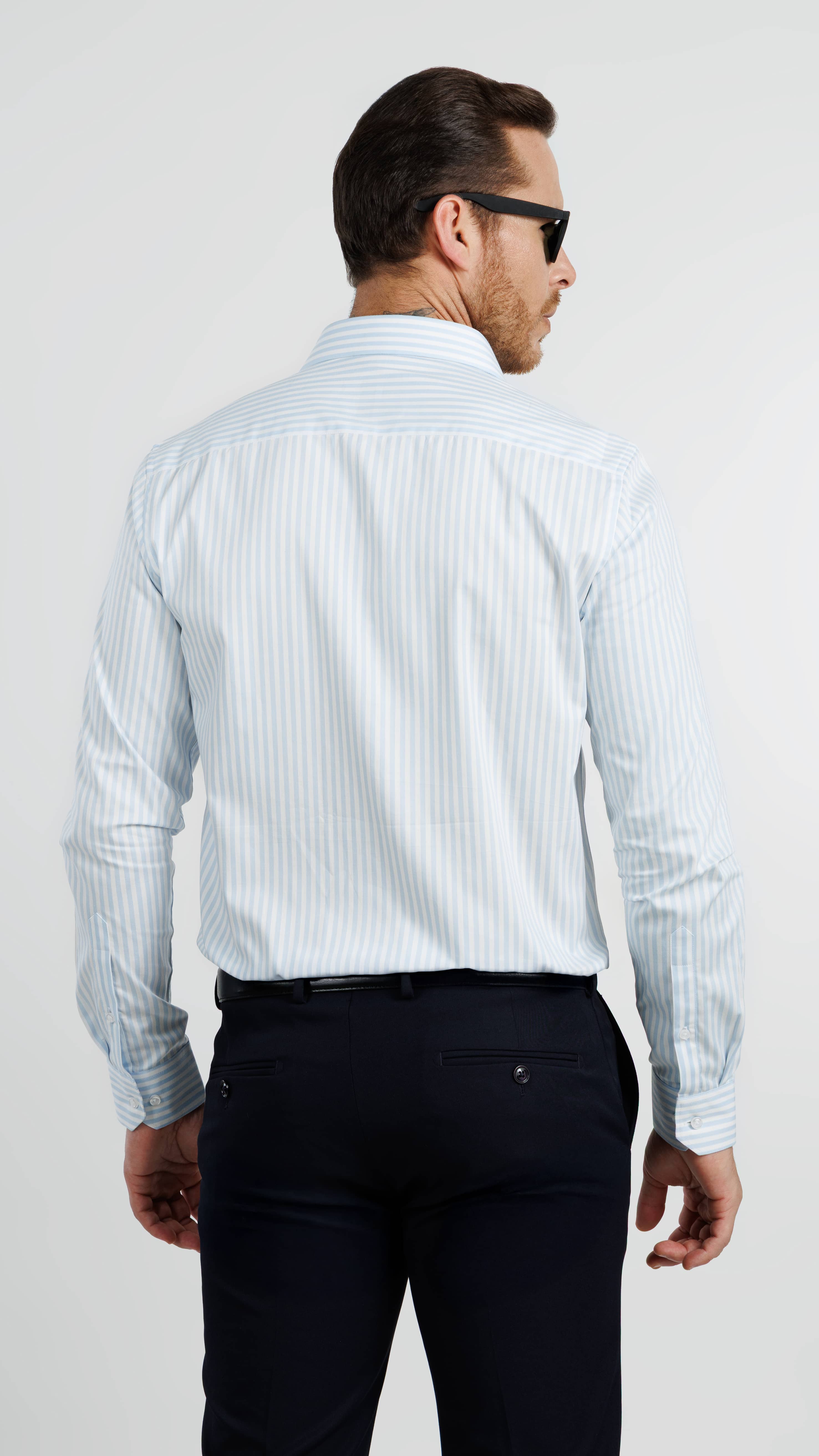 Classic Light Blue Banker Stripe Shirt
