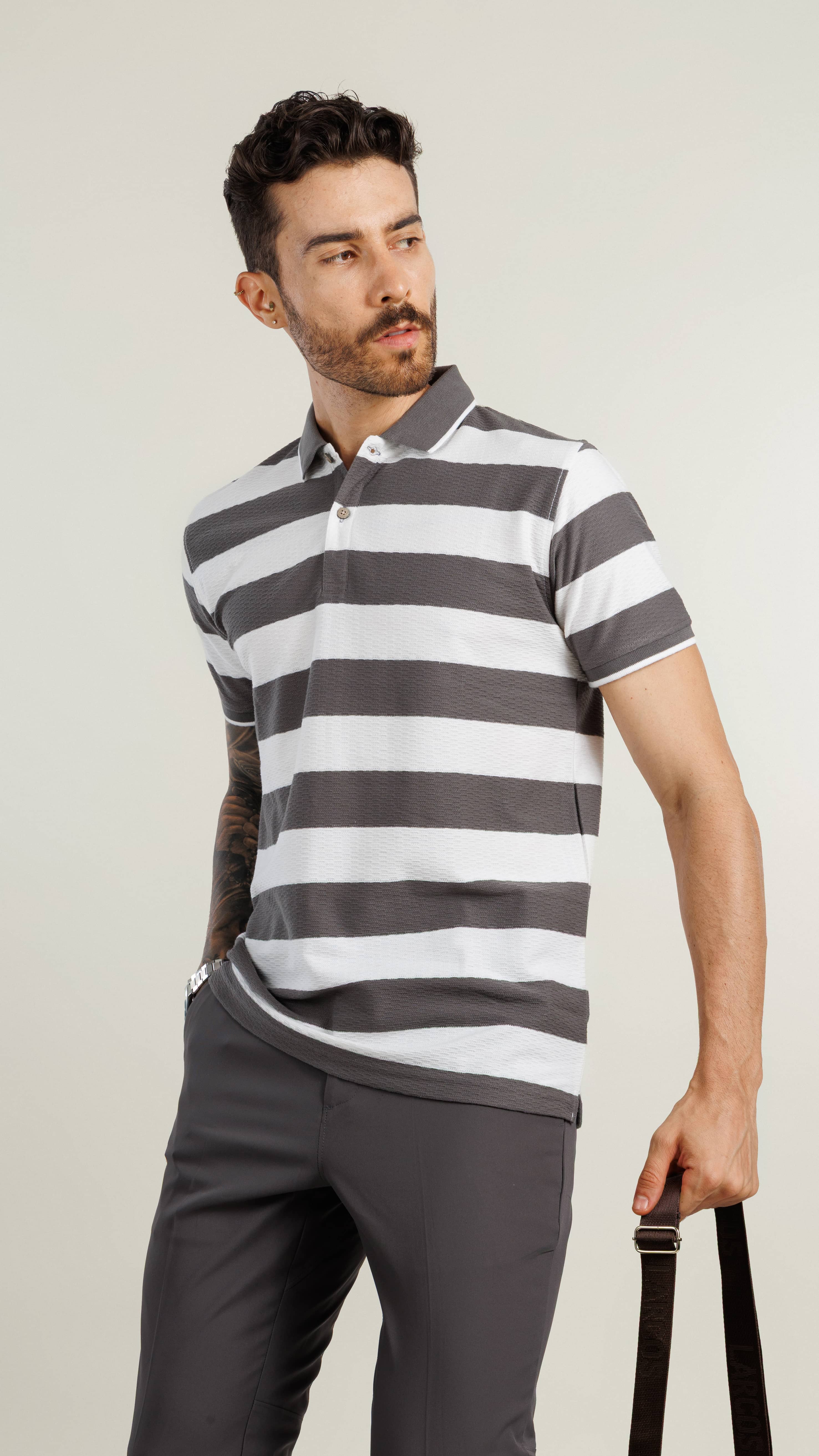 Derby Polo T-shirt Dark Grey