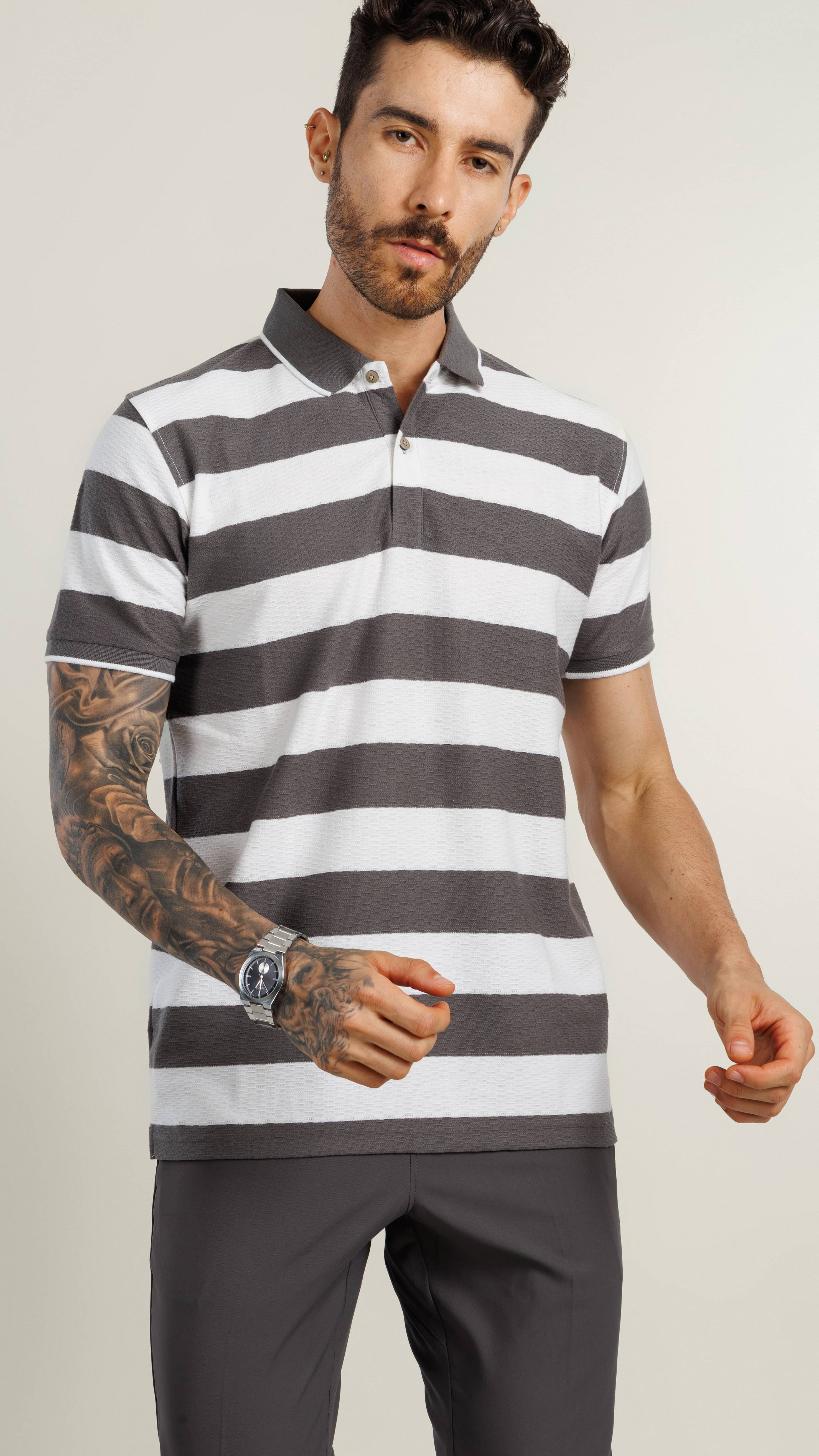 Derby Polo T-shirt Dark Grey
