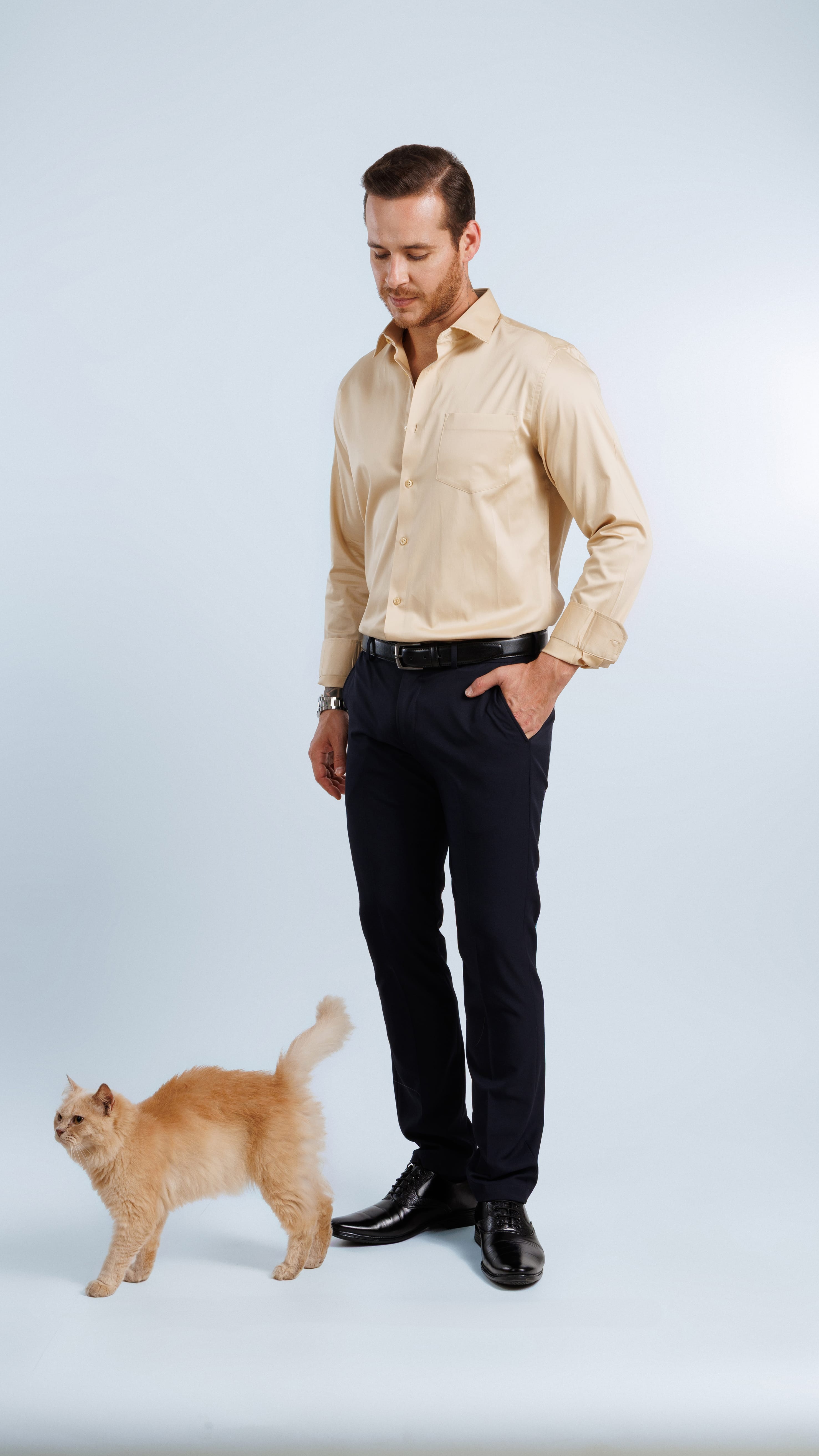 Aura Sateen Shirt Beige