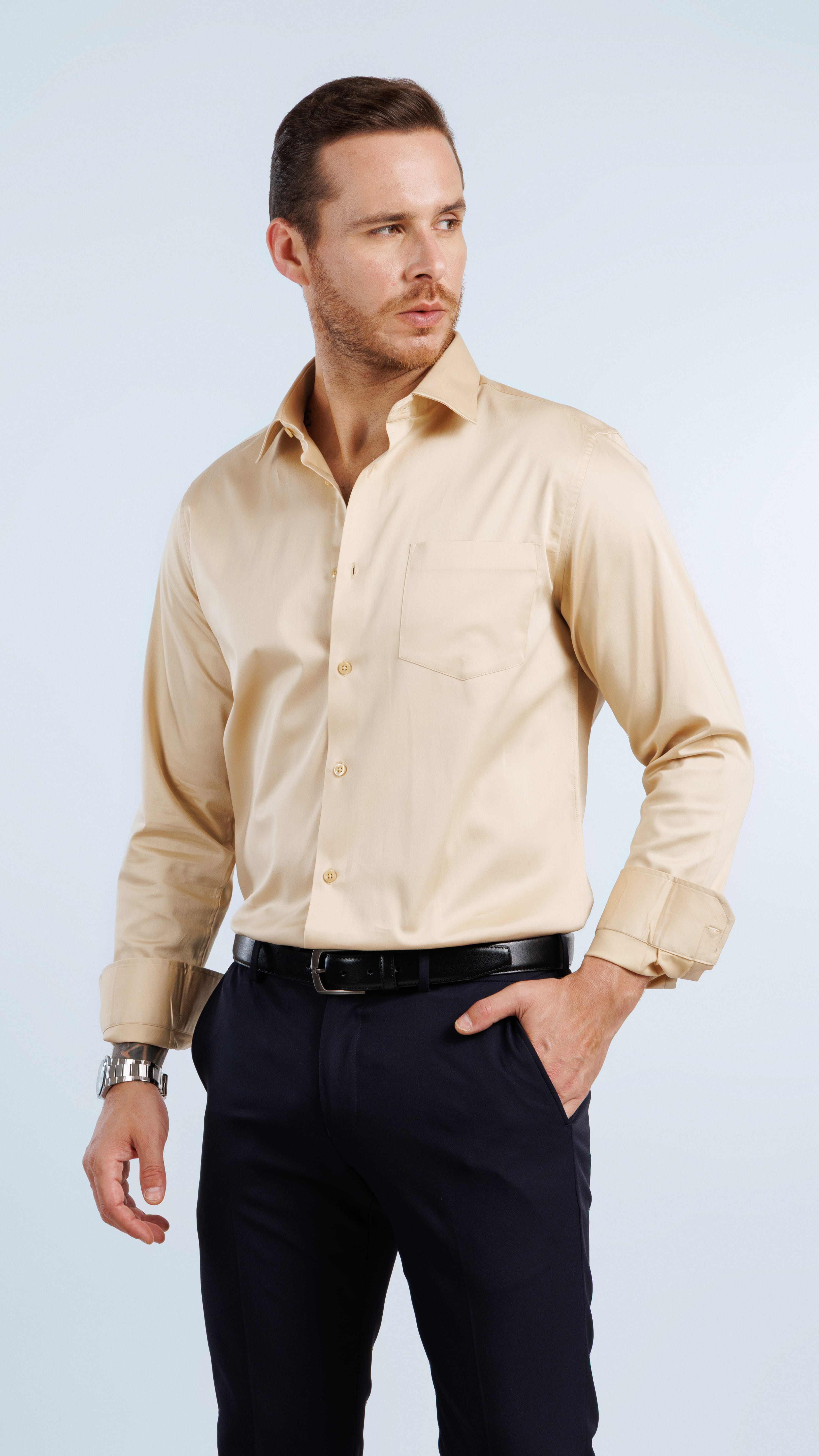 Aura Sateen Shirt Beige