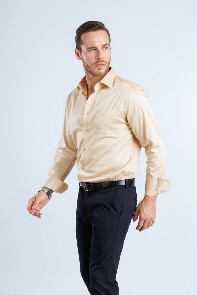 Aura Sateen Shirt - Beige