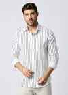 Cutaway collar stripe shirt 