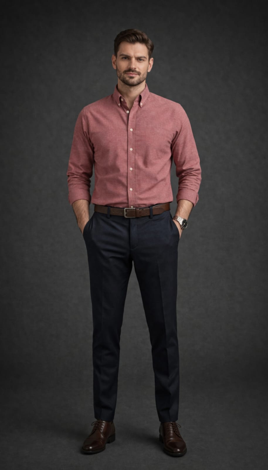Button Down Oxford Shirt - Dark Peach