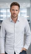 Fine Stripe Performance Shirt - Grey