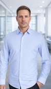 Fine Stripe Performance Shirt – Blue