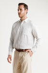 Riviera Stripe Comfort Shirt Off White