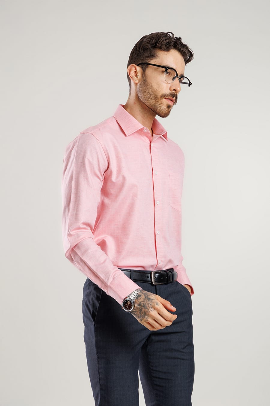 Estate Linen Blend Shirt - Fluroscent Pink