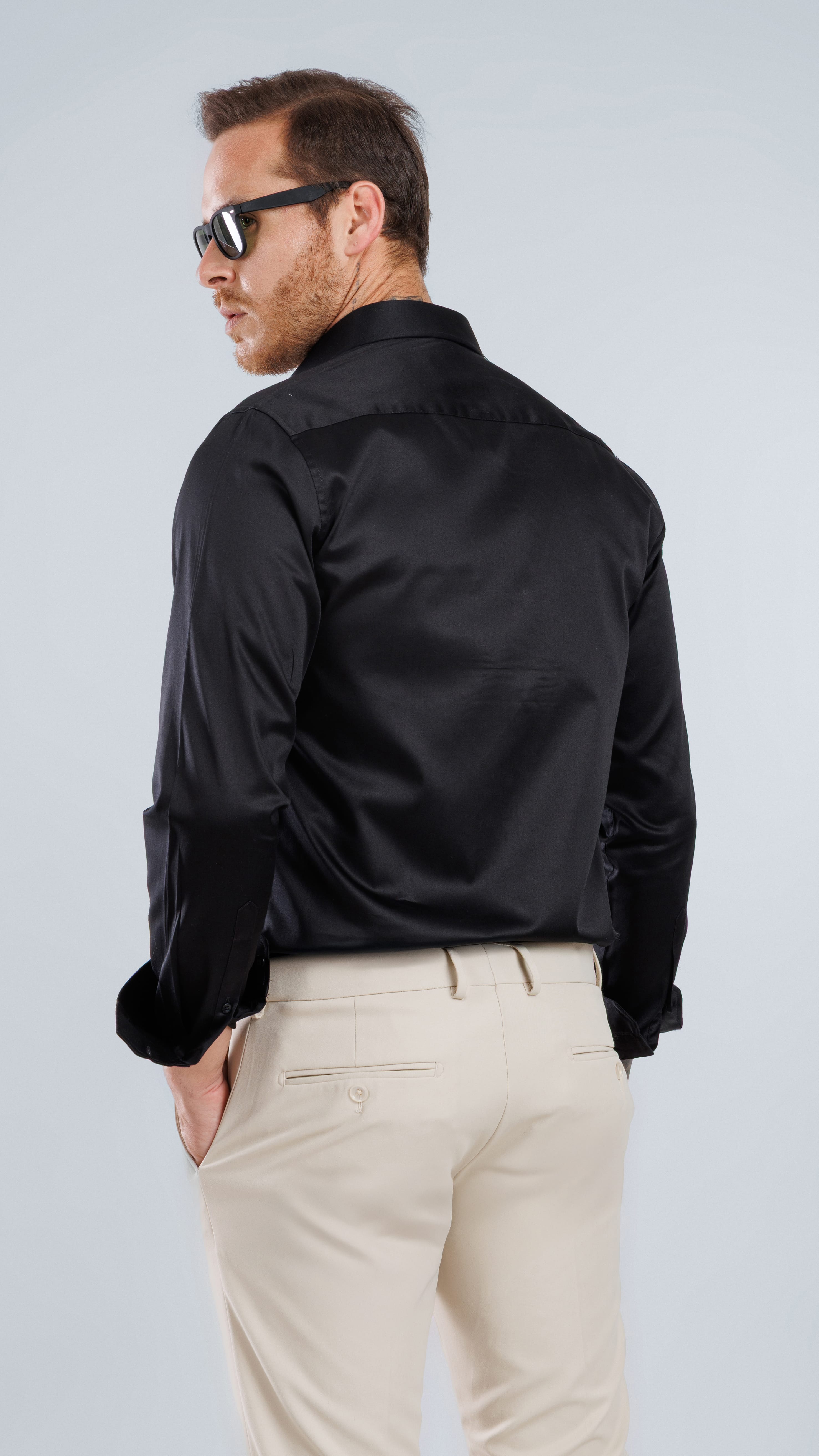 Aura Sateen Shirt Black