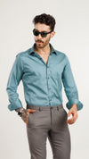 Aura Sateen Shirt Crystal Teal