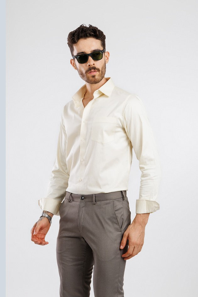 Aura Sateen Shirt - Butter White