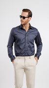 Aura Sateen Shirt Dark Grey