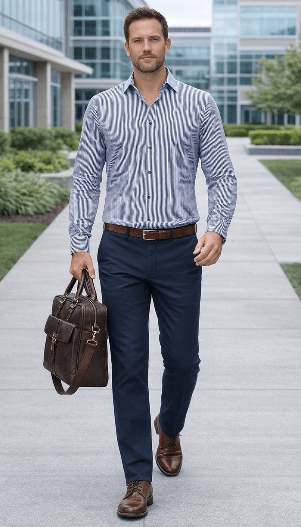 Fine Stripe Performance Shirt – Black