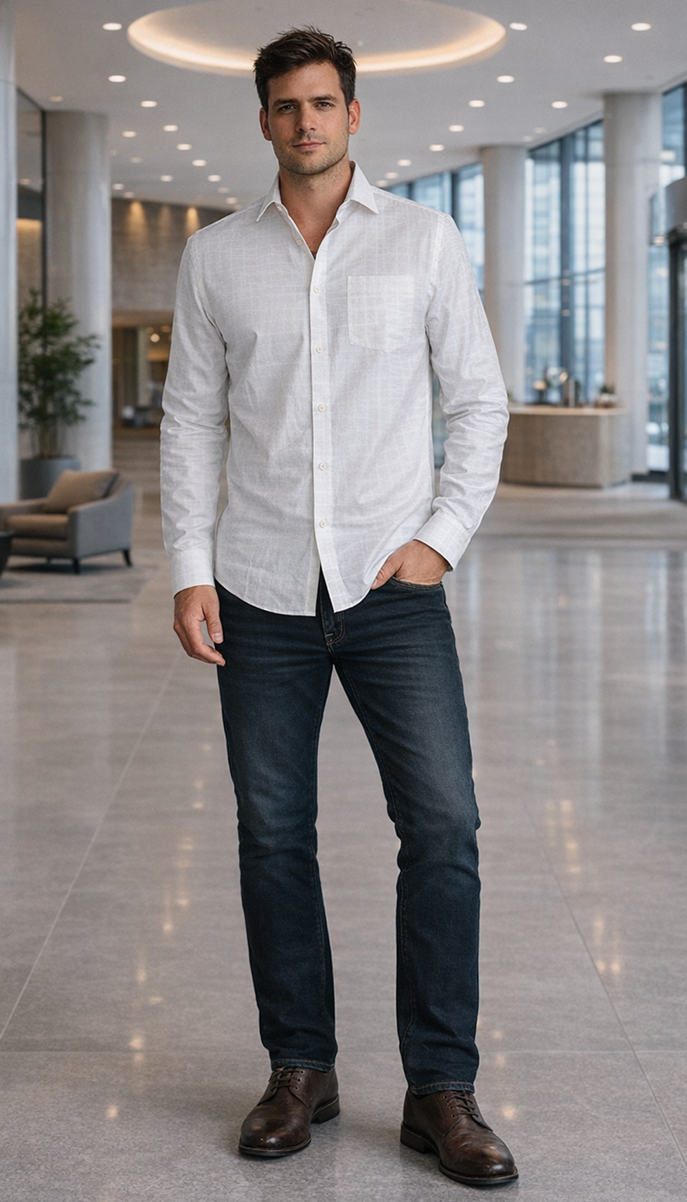 Giza Marque Classic Checks Shirt - Beige