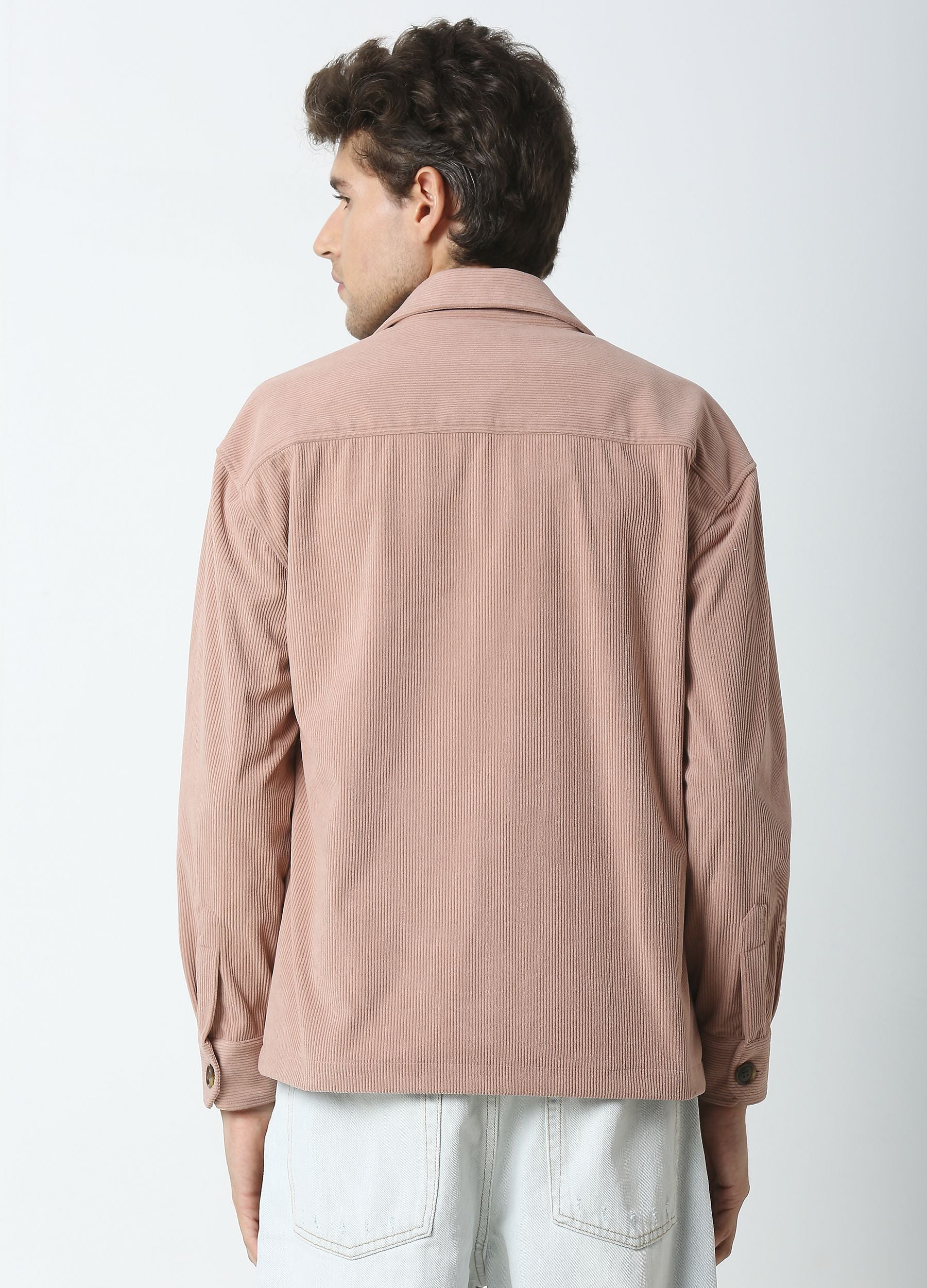 Pink corduruoy shacket