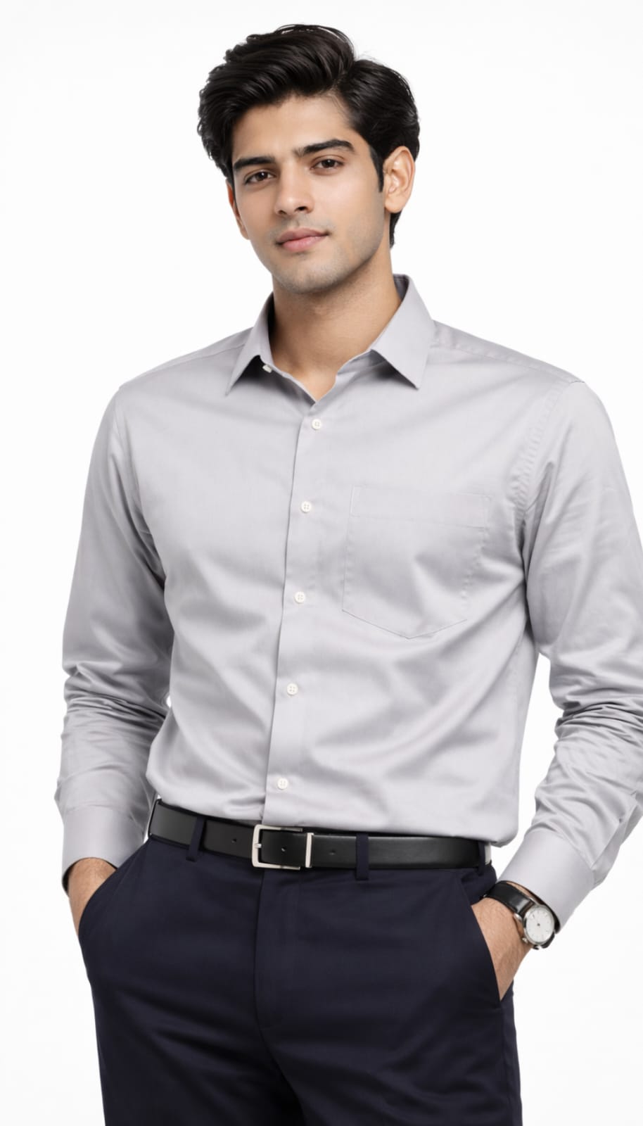 Aura Sateen shirt - Brown