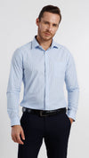 Cool Blue Vertical Stripe Shirt