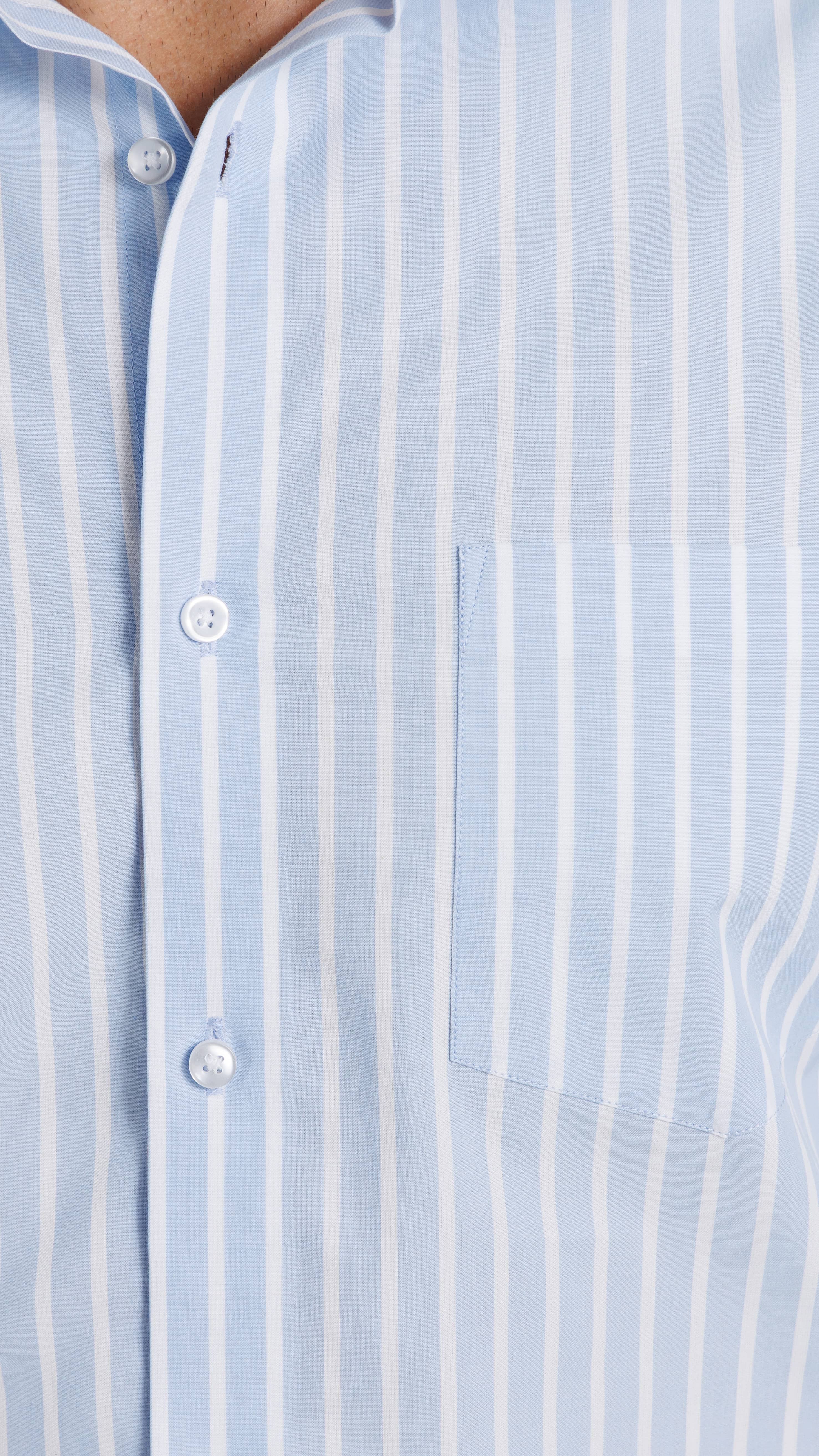 Cool Blue Vertical Stripe Shirt