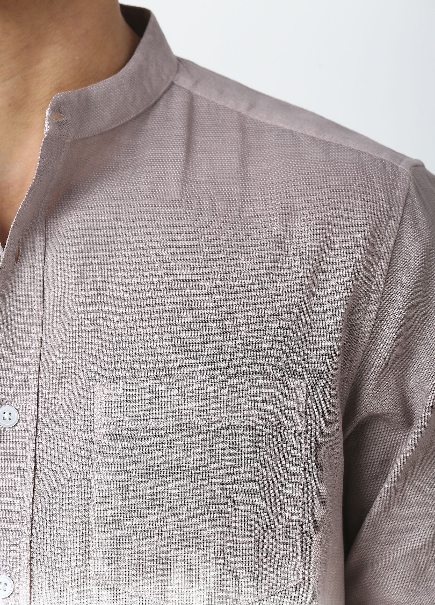 Tie Dye Chinese Collar Shirt-Dark Lavender