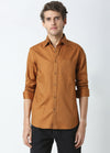 Casual Point Collar Giza Cotton Oxford Shirt - Mustard