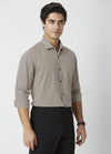 Uchiwa Yolk: Cutaway Collar Print Knit Shirt