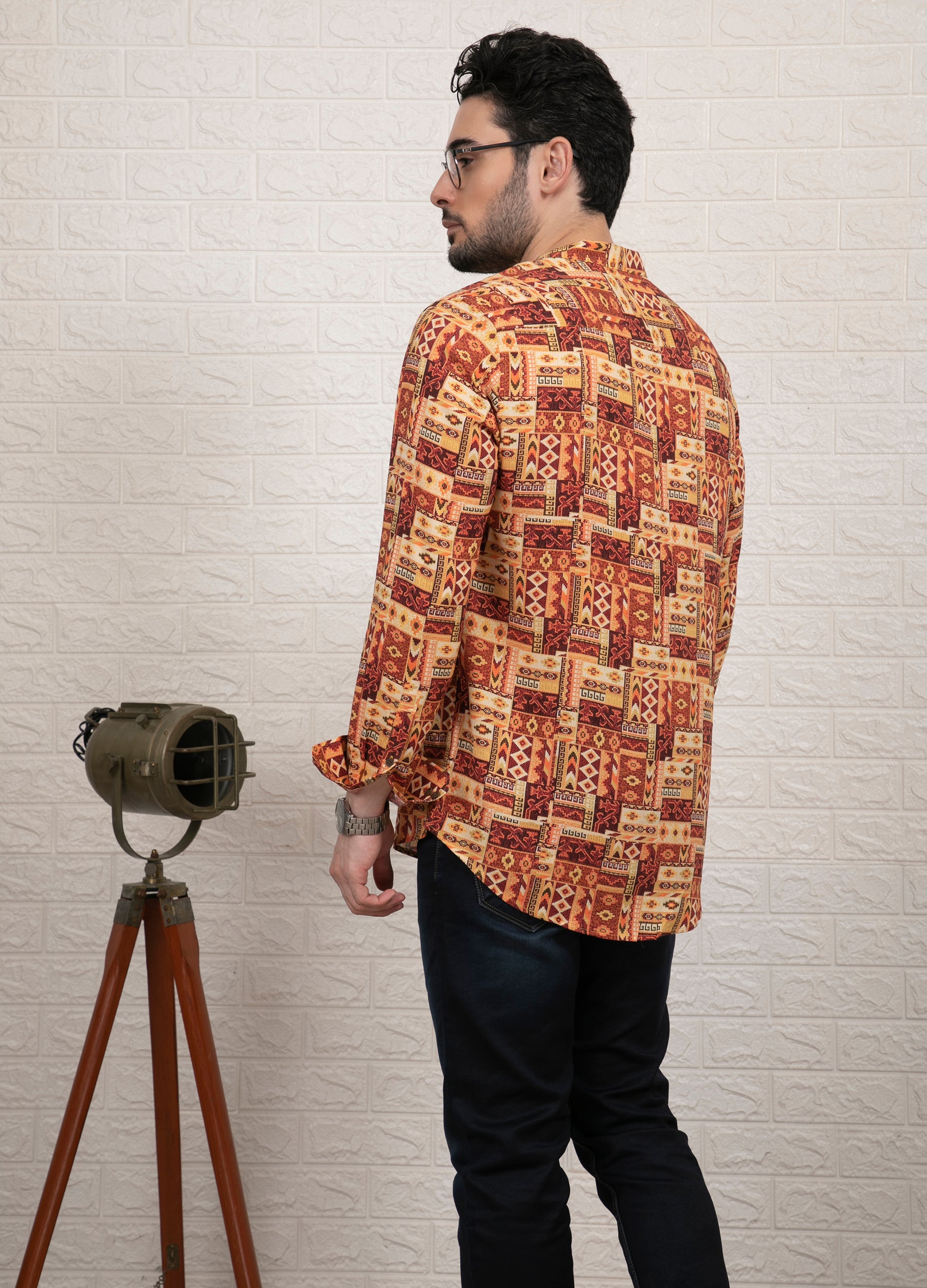 Khoye Heere: Gentle Rayon Short Kurta - Rust