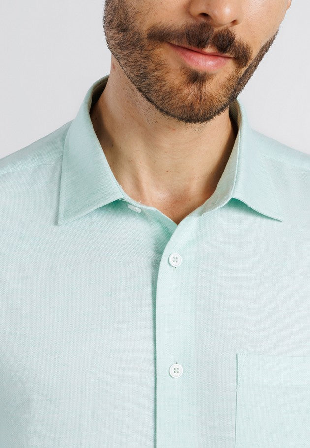Estate Linen Blend Shirt - Mint Green