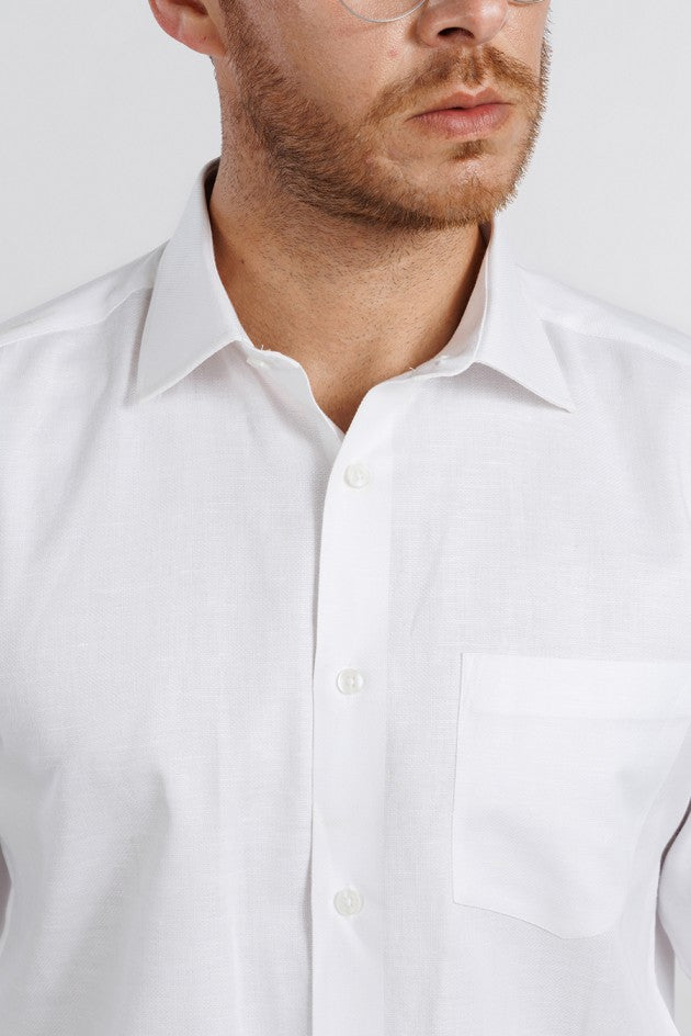 Estate Linen Blend Shirt - White