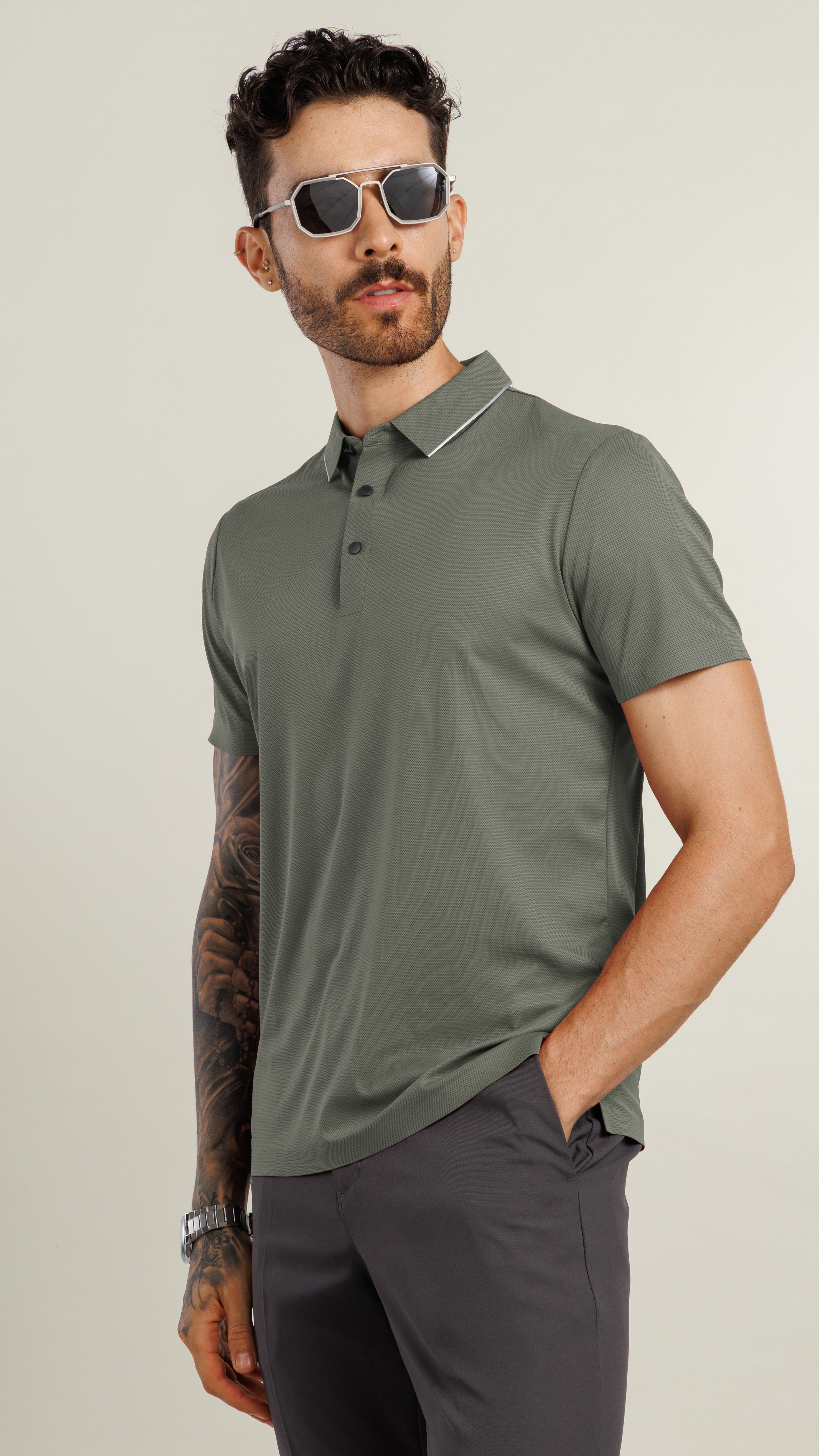 On the Go Cooling Polo T-Shirt Green